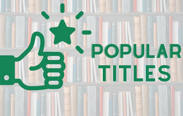 logo for the popular titles book group. a green thumbs up with a star