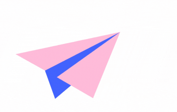 animation of a paper airplane